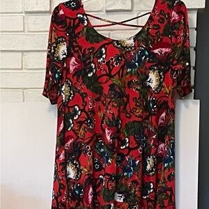 Grace Elements Red Floral Blouse